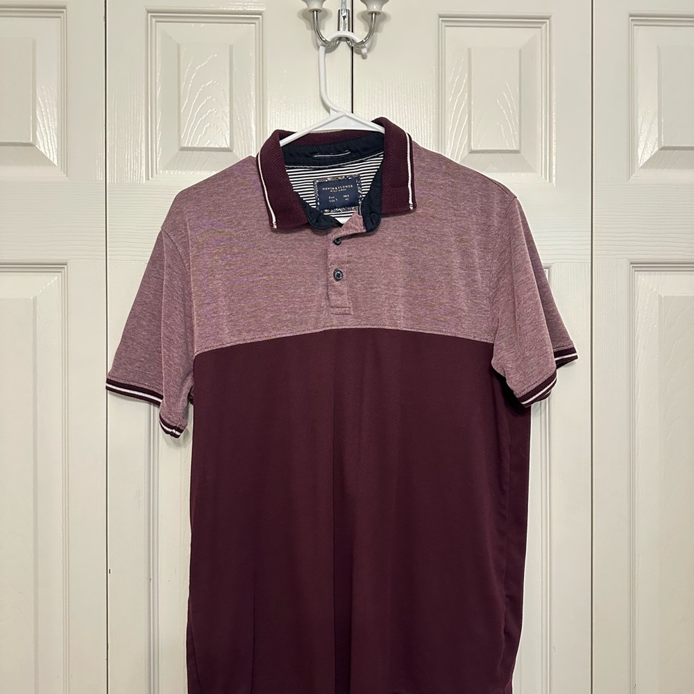 Denim & Flower Red Polo Shirt Classic Short Sleeve